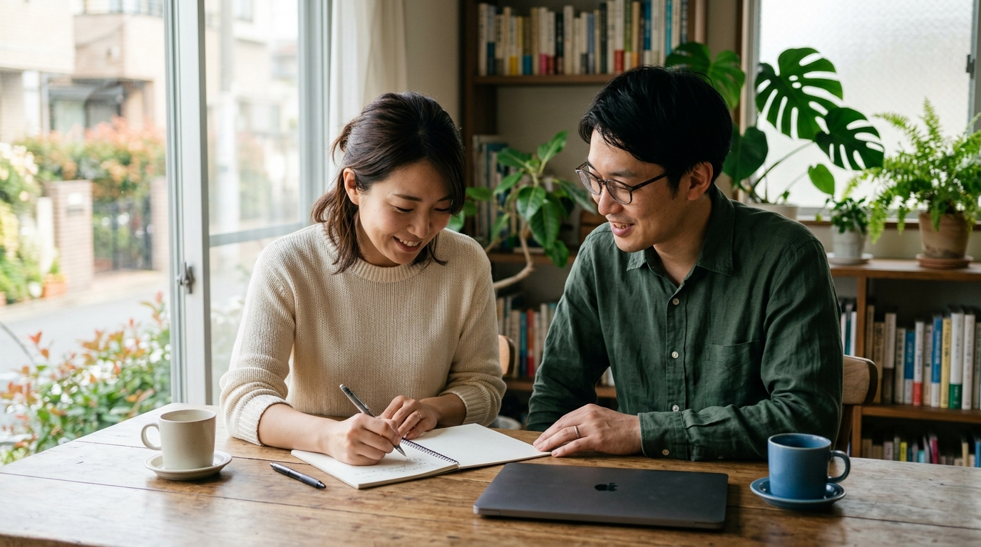 自己紹介文を考える場面を表すイメージ画像